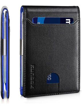 〽️Man Classic Black Leather Money RFID Blocking Pocket Bifold Credit Card Wallet